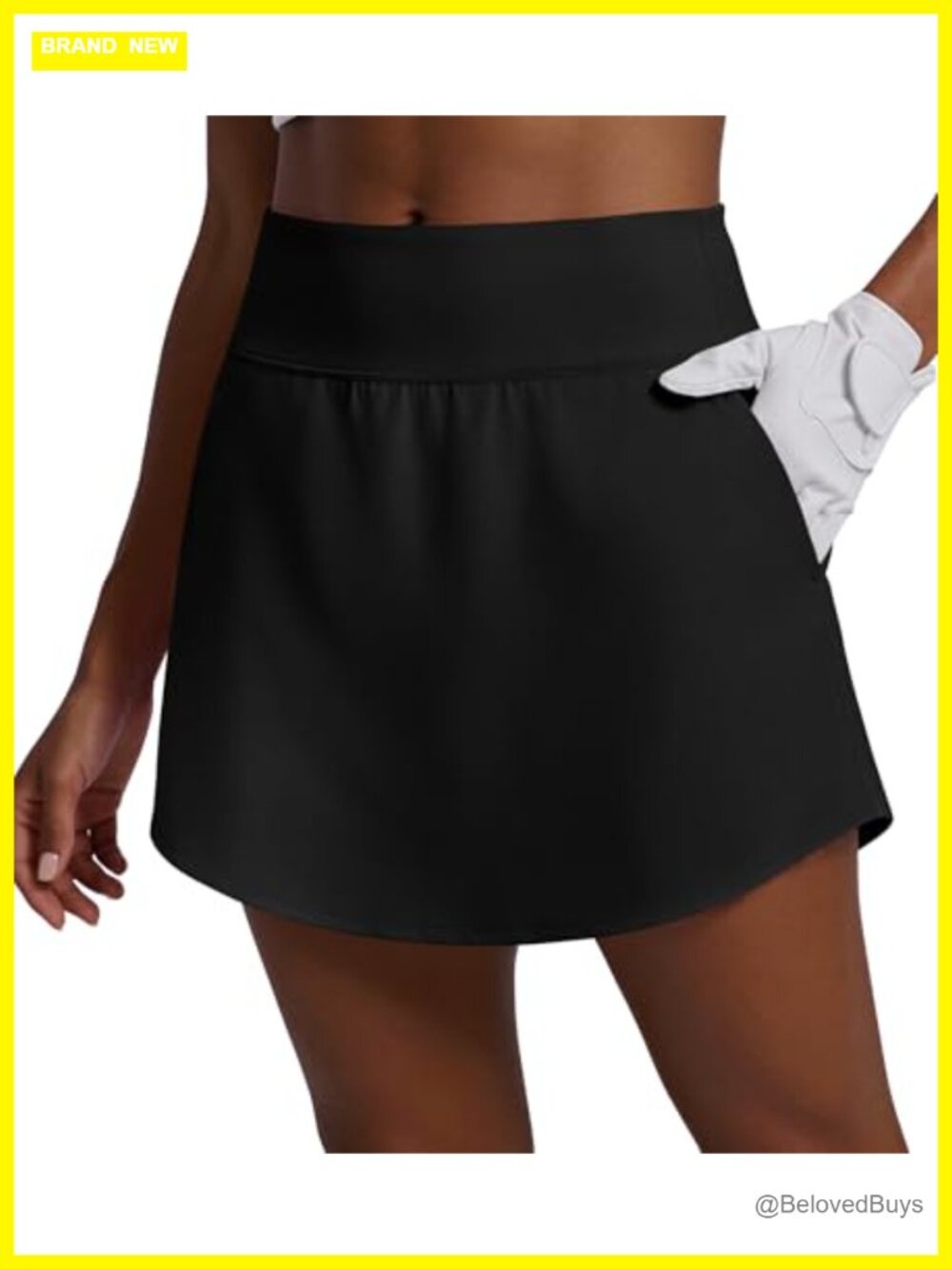 16" Golf Skort High Waisted Tummy Control Curved Hem Athletic Skort